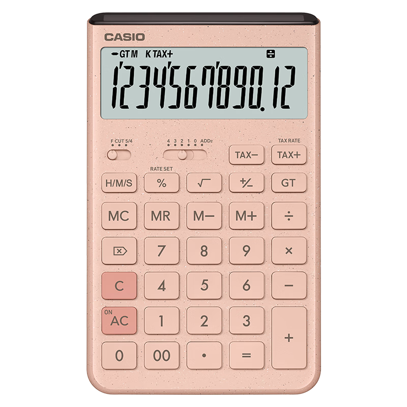 CASIO Innovative Large Display Solar Panel Eco-friendly Desktop Office Financial Calculator Pink JT-200T