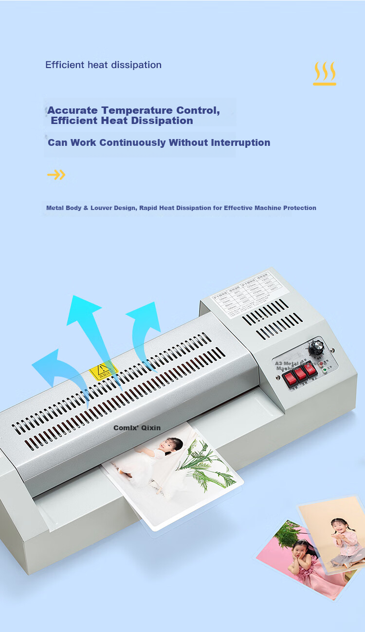 COMIX Home And Office Photo File Laminator A4/A3 Laminating Pouches Laminating Machine Packaging Machine Automatic Film Feed No-Stick Laminating Pouches One-Touch Film Removal F9066E 3