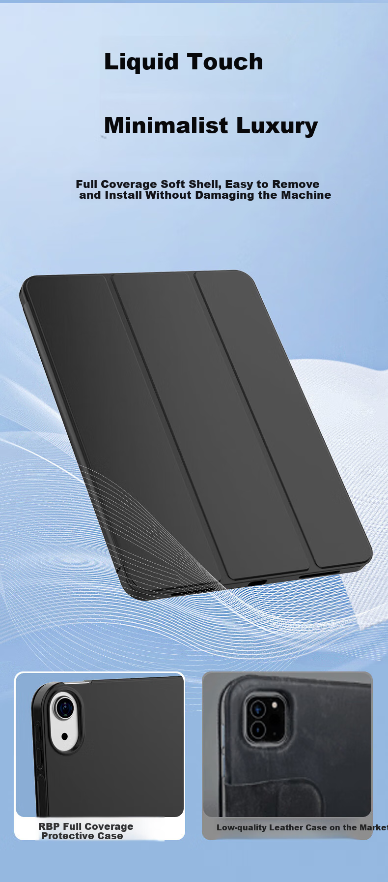RBP Compatible with 2024/21 IPad Mini 7/6 Case, 6th/7th Generation A17 Pro Tablet, 8.3-Inch Tablet Protective Cover, Full Protection Shockproof Soft Shell, Slim And Lightweight 2
