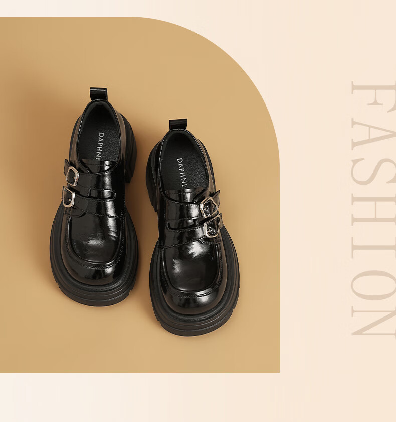 DAPHNE Platform Loafers Women 2025 New Autumn British Style Small Leather Shoes High Heels 11