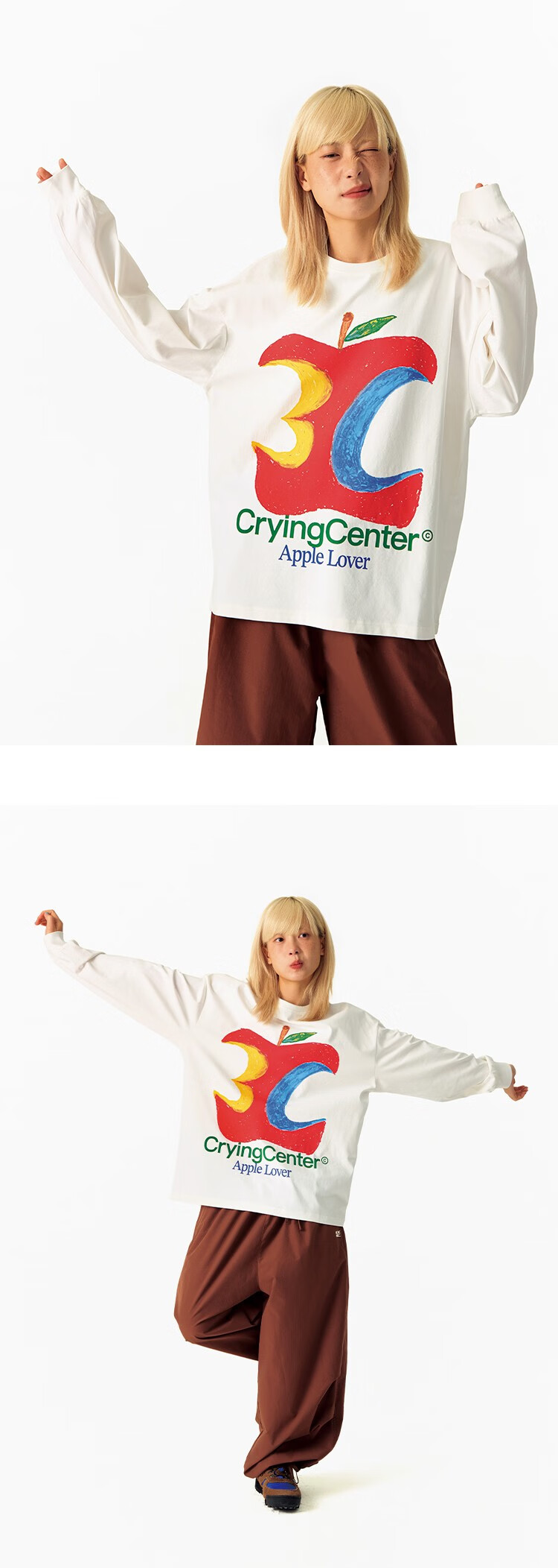 CryingCenter 3C Apple Graffiti Long Sleeve T-Shirt Black M 4