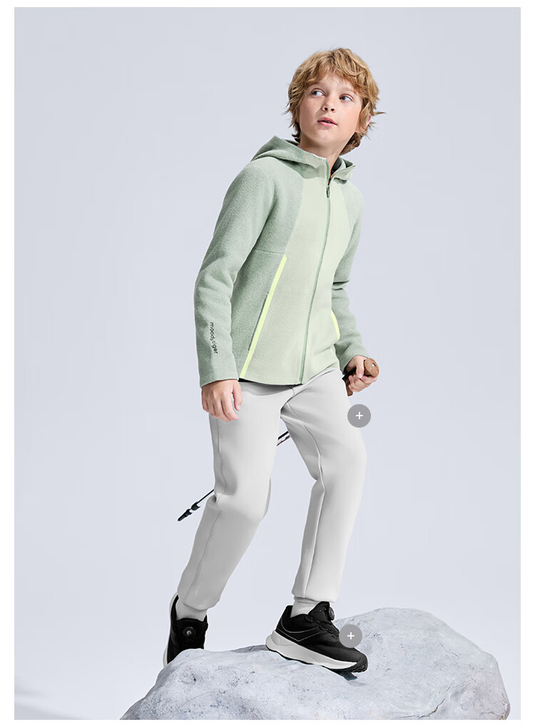 MoodyTiger Kids Hooded Warm Water-Repellent Leather Jacket Autumn 2025 New Boys' Breathable Soft Coat Girls' Sportswear 7
