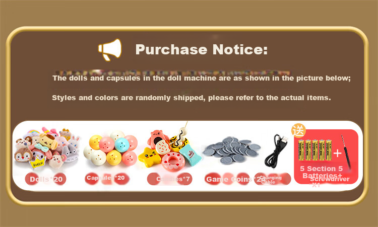 AoZhiJia Claw Machine Large Toy for Children 3-6 Years Old Boys Girls Birthday Gift Pretend Play Gacha Doll Machine 1