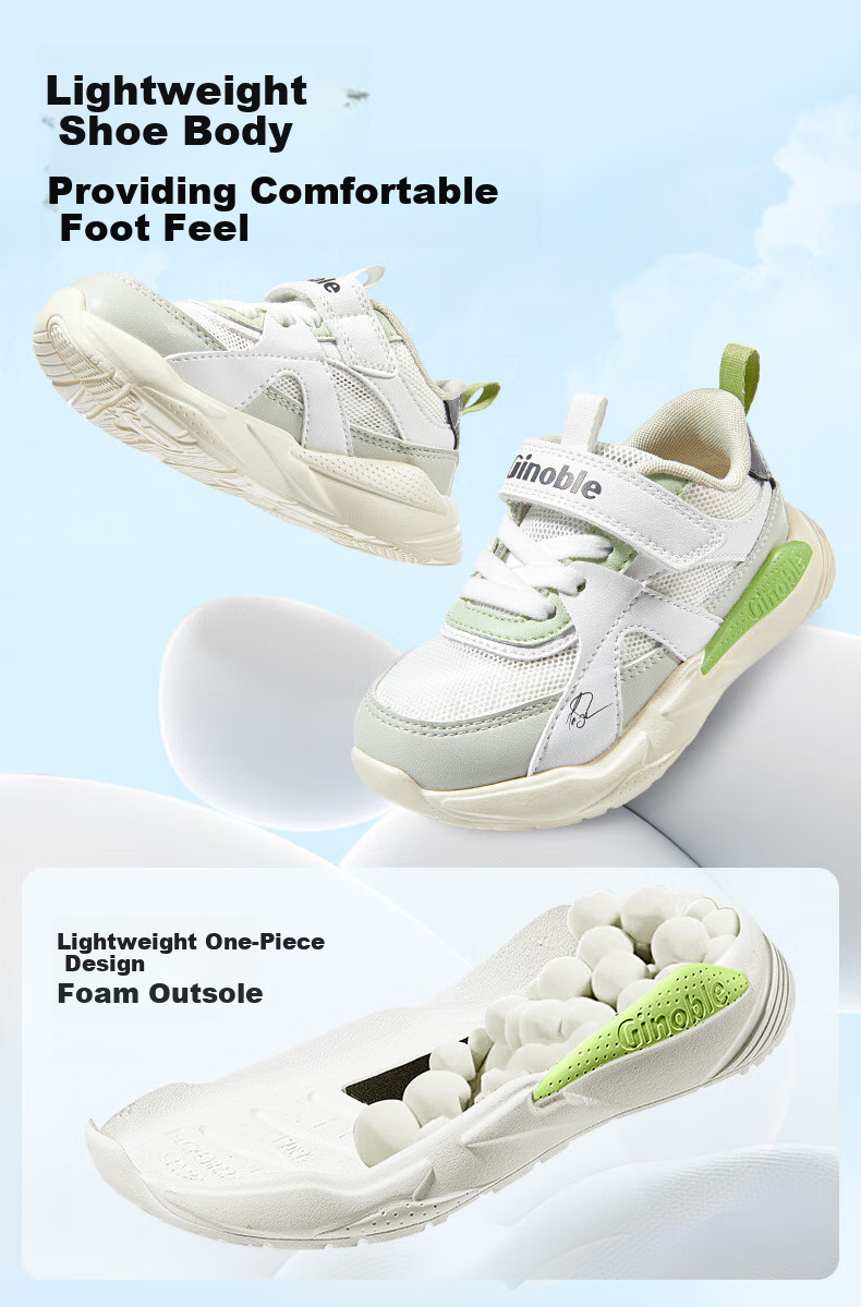 Ginoble Toddler Shoes for 18 Months to 5 Years Old, Boys And Girls Summer Breathable Functional Shoes GW1721 Bright White/sailboat Blue 7