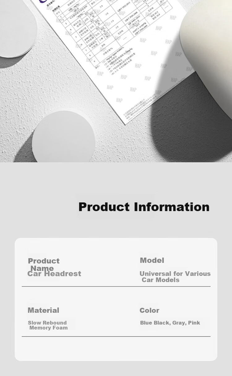 Car Lives, Car Headrest, Neck Pillow for Car, Cervical Pillow for Car Seat, Car Interior Seat Cushion, Gray 10