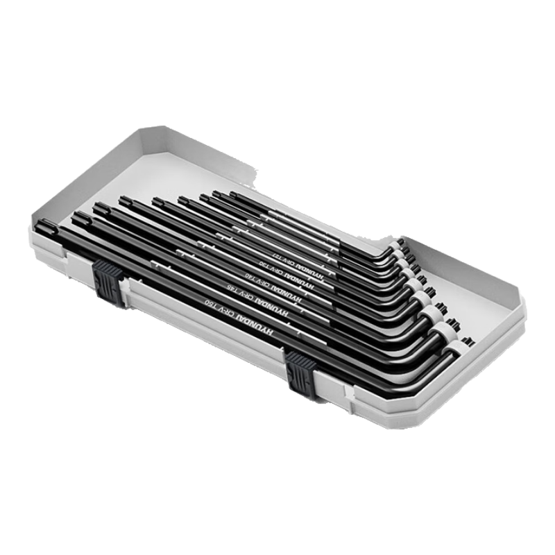 HYUNDAI Hex Key Wrench Set, Boxed, Double-Ended, Extra Long, 9-Piece, Multi-Functional Star-Shaped Hexagonal Wrenches