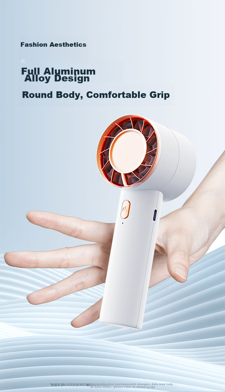 Kewo 10000mAh Large Capacity Handheld Mini Fan Cooling Ice Compress Semiconductor Desktop Neck Hanging Long Battery Life Portable Rechargeable High-Speed Cooling Device for Office Dormitory 8