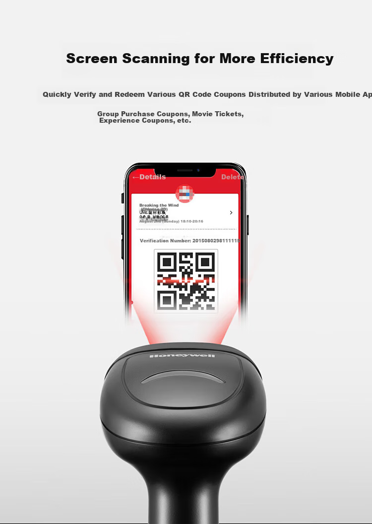 Honeywell Wireless Barcode Scanner, Barcode, 1D Barcode Scanner, Warehouse And Supermarket Barcode Scanner, Plug And Play, with Base OH3503 Black 7