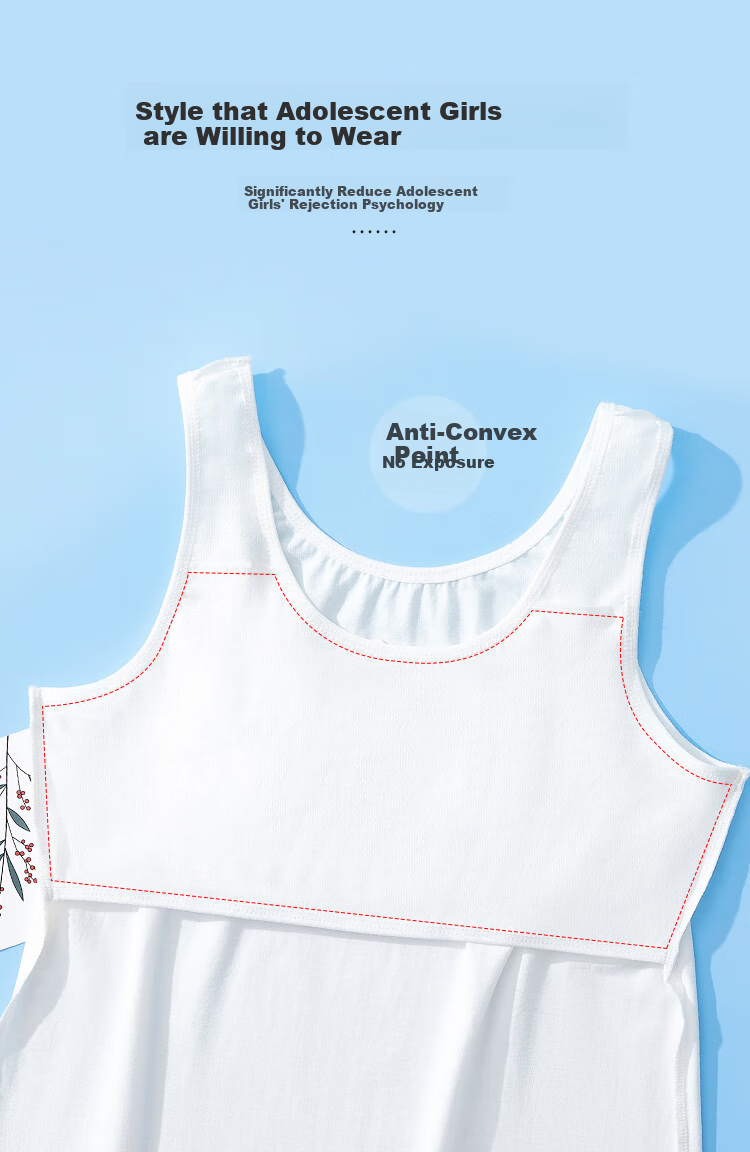 LangSha Children's Vest-Style Underwear, Girls' Training Bra for Puberty, Camisole Bralette for Young Girls, White Bow Tie, Size 150 3