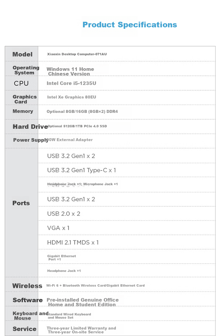 Lenovo Xiaoxin Premium Edition Personal Business Desktop Computer (U3-205, 16GB DDR5, 512GB SSD, Genuine Office) 23.8-inch 14