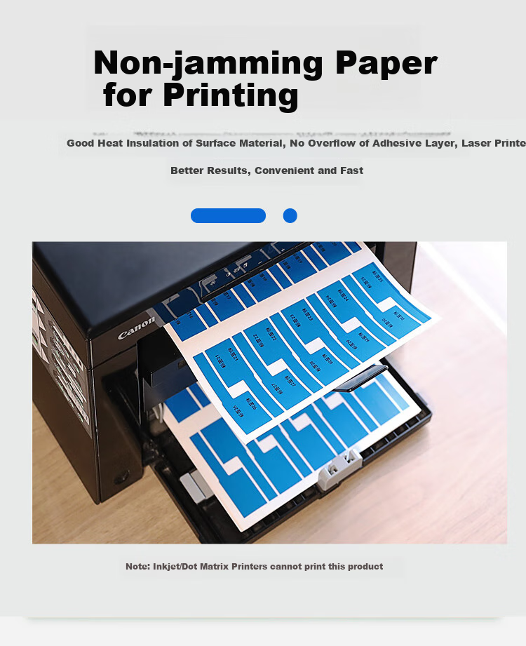 NVV Network Cable Label Stickers, A4 Network Wiring Adhesive, Communication Room Cable Labels Printing Paper, P-Type Classification Stickers for Handwriting/Laser Printing, 5 Colors, 300 Pieces, BQ-P10 7