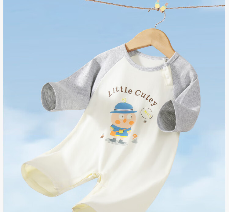 Badi Badi [Gift for Expectant Moms] Pure Cotton Infant Toddler Romper Baby Homewear Blue Bear 66cm 3