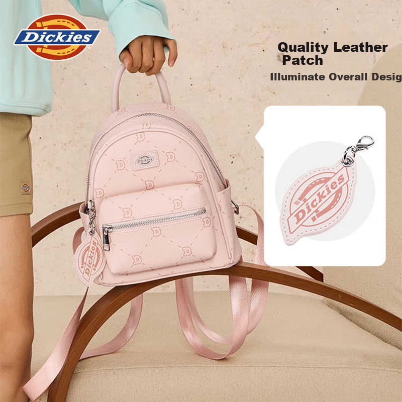 Dickies Backpack for Women, Lightweight Versatile Cute Mini Student Bookbag, Fashionable All-Over Print Commuter Travel Bag, Blue
