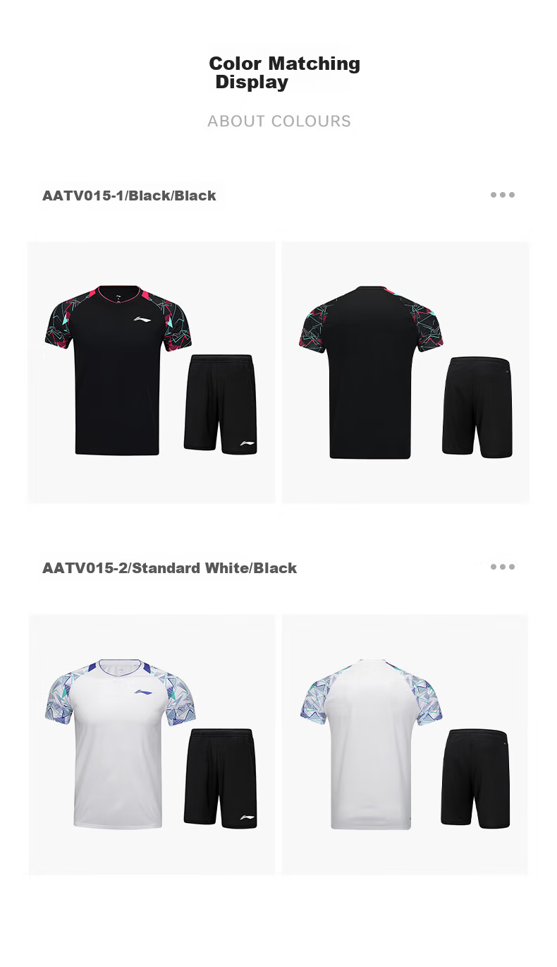 Li-Ning (LI-NING) Badminton Outfit, Unisex Competition Set, Two-Piece Club Series Sportswear, Team Uniform 14