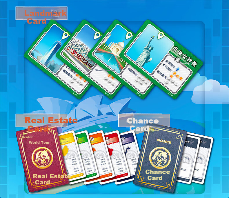 Dafuweng Board Game, Children's Card Game Toy, Family Gathering, Parent-Child Card Game, Tabletop Game, Silver Plus World Tour 3111 3