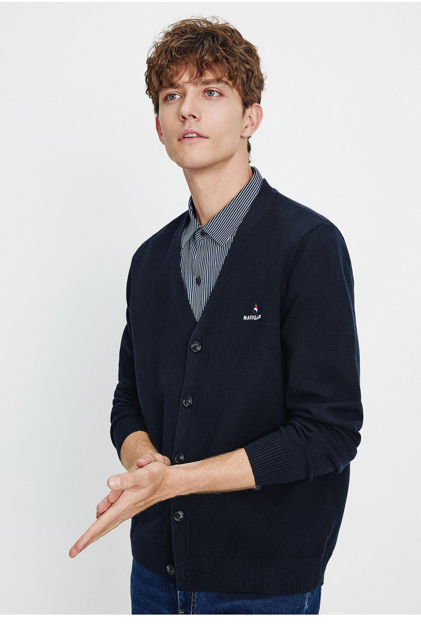 Navikail Italy Small Sailboat 25 Autumn Winter Men's Two-in-One V-Neck Knit Shirt Sweater 1144015305 5
