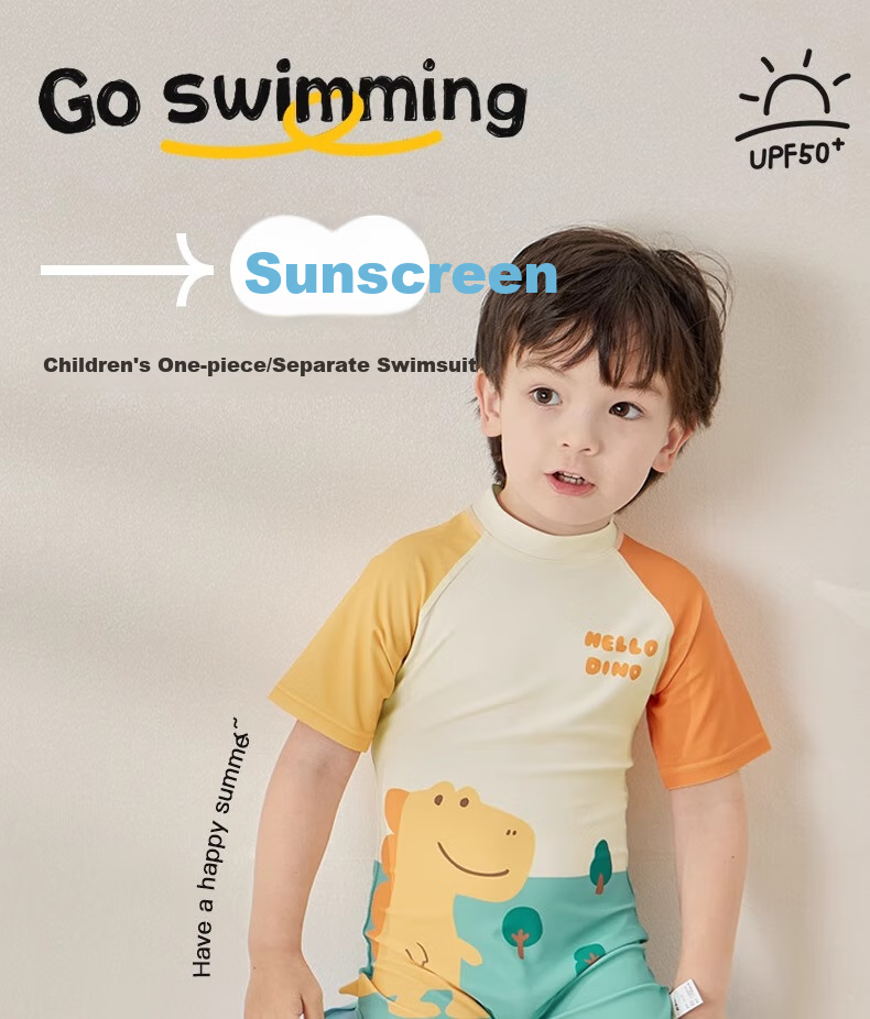 Niduoxiong Children's One-Piece Swimsuit for Boys And Girls, Original Yarn Sun Protection Chlorine-Resistant Swimwear for Toddlers And Kids Summer Swimwear 1