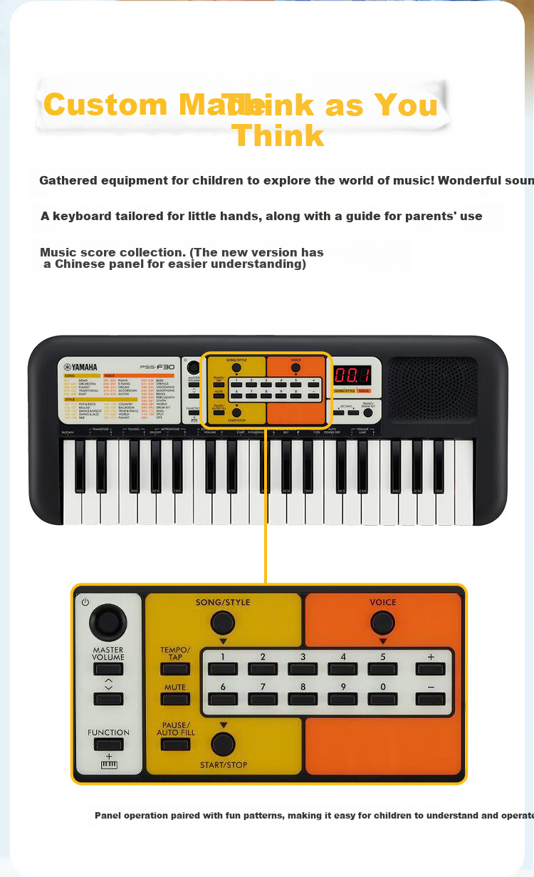 YAMAHA Electronic Keyboard PSS-F30, Children's Toy with 37 Keys, Musical Instrument for Toddlers And Early Educatio 2