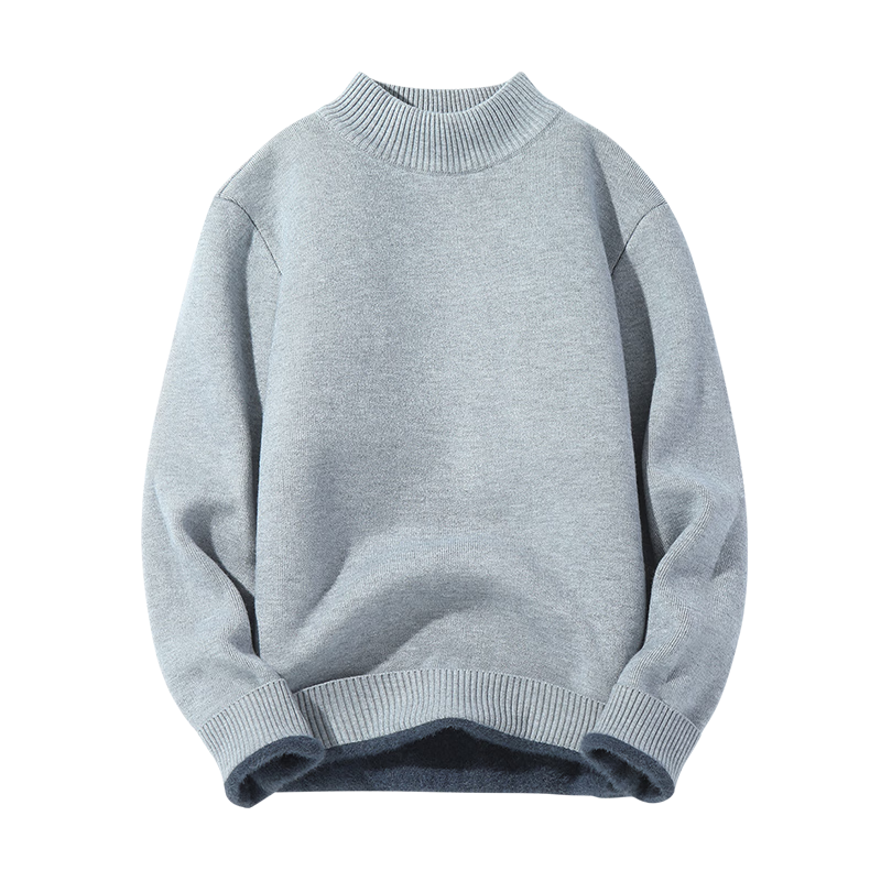 Hodo [Integrated Fleece] 2025 Autumn Winter New Men's Half Turtleneck Fleece-Lined Warm Knit Base Shirt Sweater