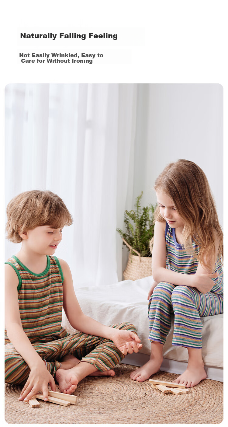 Junejunior [Under Babylove Brand], Children's Tank Top, Summer Thin Style, Boys And Girls Modal Home Sleeveless Vest, Camisole 6