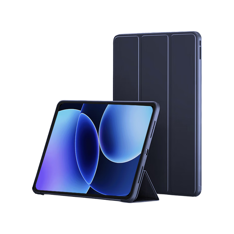 ALittleFlower Xiaomi Pad 8/8 Pro Case 11.2 Inch 2025 Model Tri-Fold Stand Protective Cover Shockproof Lightweight Soft Shell Sleep Deep Blue