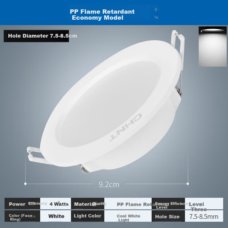 CHNT LED Downlight Recessed High Power Ceiling Light for Living Room Bedroom Corridor 4W Warm White 10-Pack