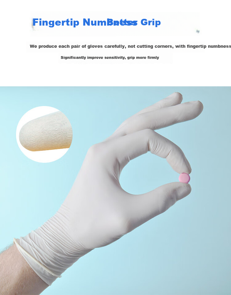 WOLSGIN Disposable Gloves, Nitrile Gloves, 100 Pieces, Small Size, Rubber, Food-Grade, Thickened, Durable, Kitchen Protection, White 5