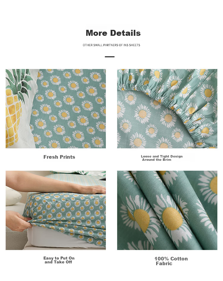 Dohia Pure Cotton Fitted Sheet, Bedspread, Mattress Protector, Single Piece, for 1.8m Bed, 200*180cm 9