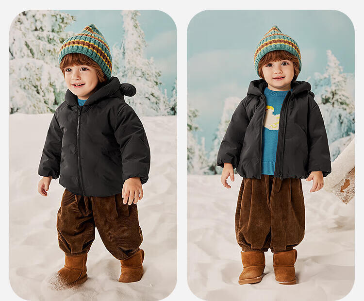 Minibala Kids Boys Girls Cute Hooded Lightweight Down Jacket Baby Coat 2025 Winter 5