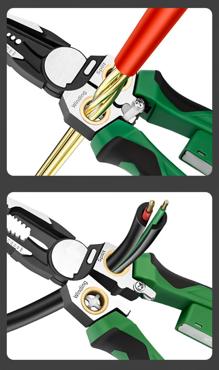 Huang Xiao Chao 8-in-1 Electric Pen Wire Stripper Pliers Electrician Household Stainless Steel Wire Cutter Crimping Pliers Multifunctional Voltage Tester 8