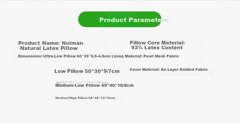 NOYOKE Latex Pillow, Low Thin Cervical Pillow, Short Pillow for Deep Sleep, Imported from Thailand, Natural Latex, Breathable, White S9066 6