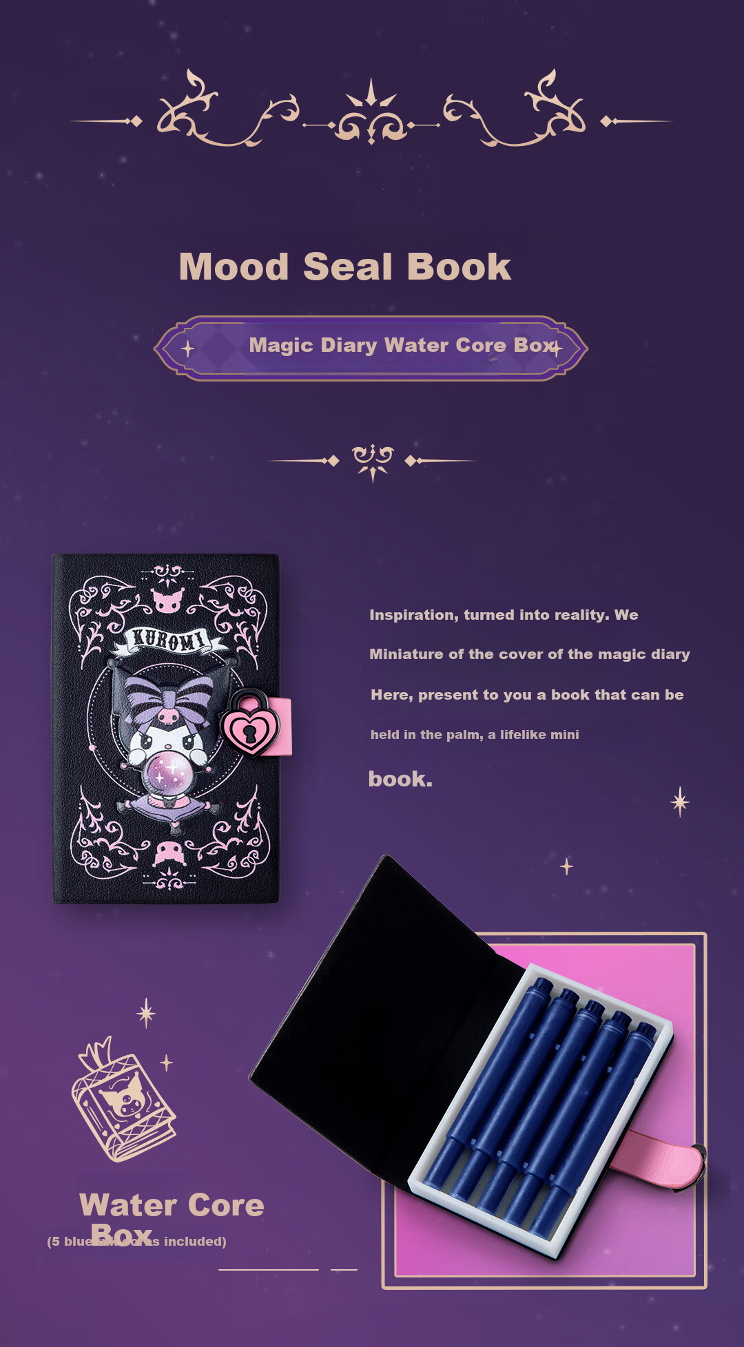 LAMY [Mid-Autumn Festival Gift] LAMY Fountain Pen Gift Box Kuromi Co-Branded Signature Pen Set Student Posture-Correcting Stationery Gift for Girls Exam Holiday Present 0.5mm I 20