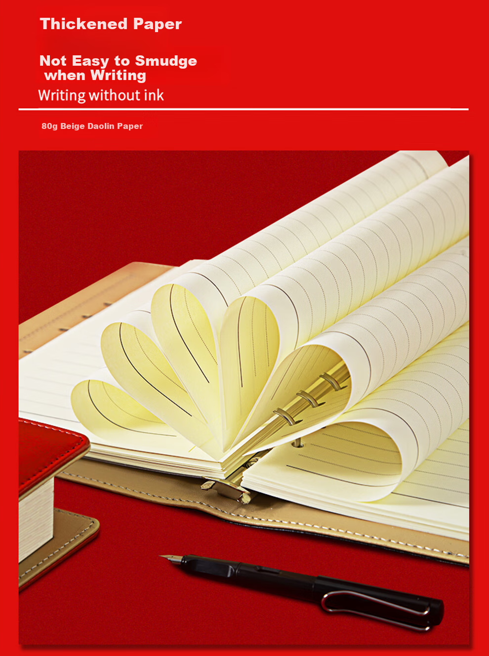 Jiaranheng Party Member Study Notebook, New 25K Model, Party History And Party Building Work Learning Notebook, Loose-Leaf Style, A5 Size, for Party Class, Party Affairs, And Branch Meeting Records, Customizable, Red 3