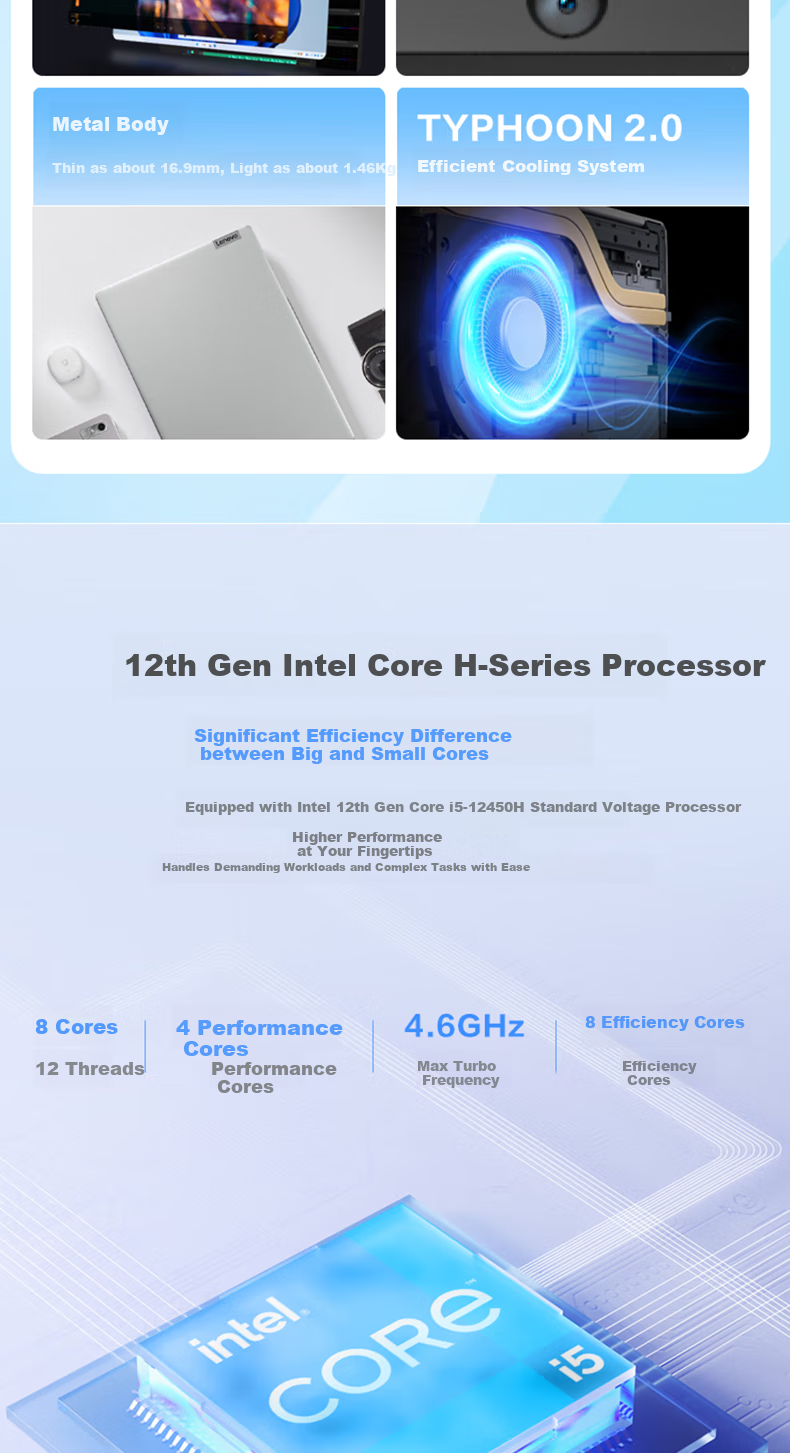 Lenovo Laptop Xiaoxin 14SE 2025 High-Performance Thin And Light Notebook Standard Voltage Core I5-13420H 16GB 512GB + Gaming Mouse Set Exclusive to Yihaodia 2