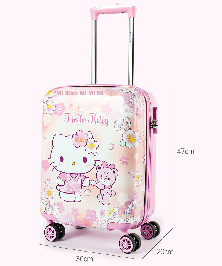 Mesuca X Sanrio Kuromi Password Lock Suitcase with Universal Wheels, Girls' Trolley Case, 18-Inch Children's Luggage, Carry-On Suitcase 4
