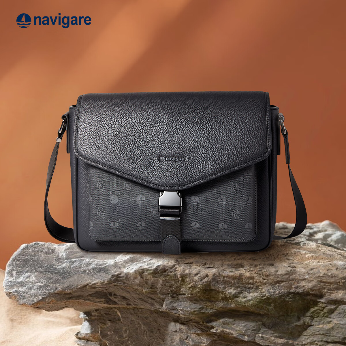 Navigare Italian Small Sailboat Commuter Travel Shoulder Bag, Men's Crossbody Bag, Messenger Bag, Leather Chest Pack, Birthday Gift