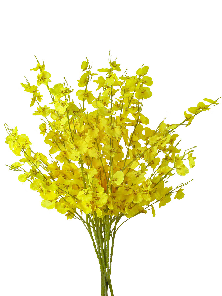 Qiju Yaji Artificial Dancing Orchid Guesthouse Teahouse Faux Silk Flowers Living Room Table Decoration 10 Stems 20096 3