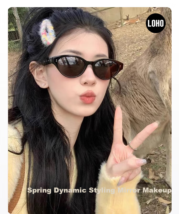 LOHO Cat Eye Sunglasses for Women, UV Protection, Retro Sunglasses, Sun Protection, Square And Round Face, Face-Slimming Effect, New Style 2026 3