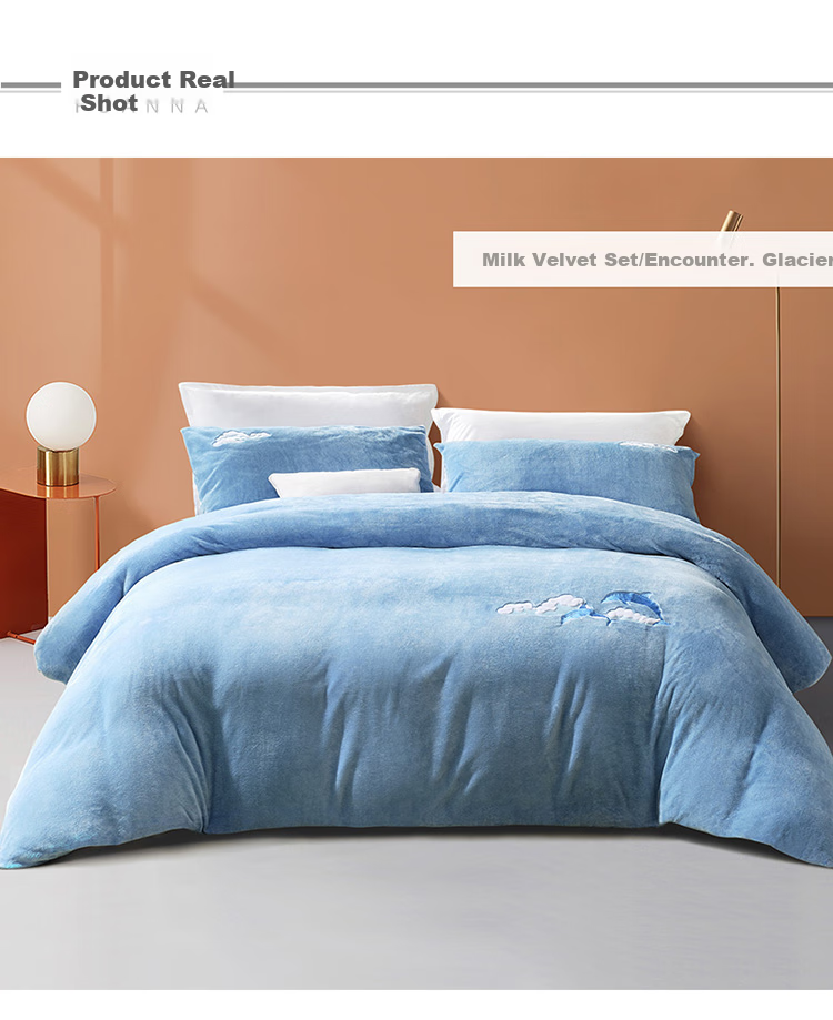 FUANNA × JINGDONG Customized Milk Velvet Bedding Set, Double Size Thickened Warm Set, Winter Anti-Static Bedding, 230×229cm 12