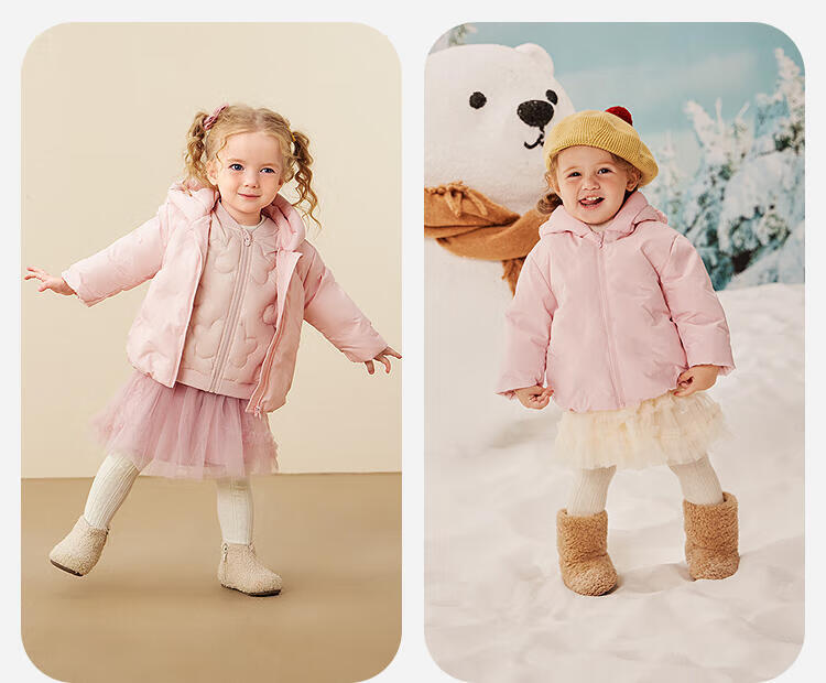 Minibala Kids Boys Girls Cute Hooded Lightweight Down Jacket Baby Coat 2025 Winter 7