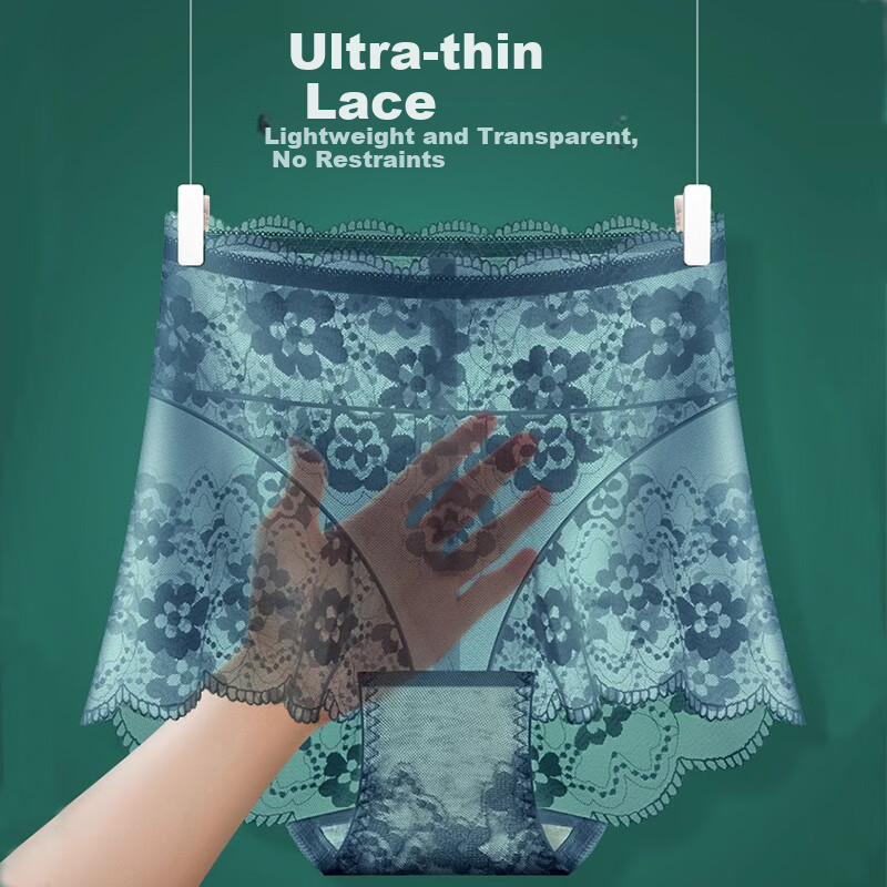 GUJIN Женское нижнее белье, трусы-слипы из шелкового хлопка с антибактериальным ластовицей, сексуальное кружево с высокой талией, коррекция живота, подтягивающие ягодицы, треугольные трусы