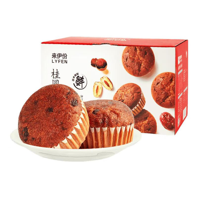来伊份桂圆红枣蛋糕520g营养早餐面包整箱手撕吐司面包糕点点心休闲零食