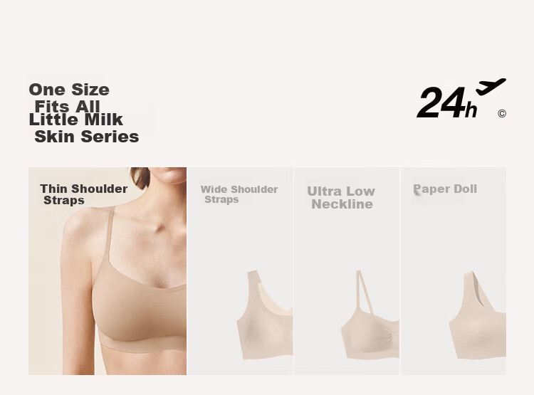 Ubras New Seamless Thin Strap Invisible Bra, No Size Powder Foundation Liquid Underwear, Invisible Skin Color, One Size Fits All 2