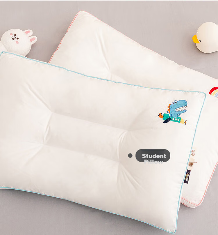Dohia Pillow, Antibacterial Pure Cotton Pillow Core Washable Machine Wash, Children's Student Cervical Pillow, Single Piece 60×40cm 12