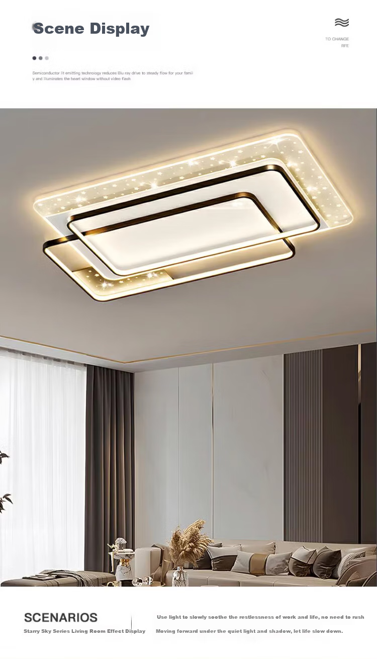 HD Full Spectrum Voice-Controlled Ceiling Light, LED Living Room Light, Bedroom And Dining Room Zhongshan Lighting Fixture, 26 Styles Whole House Set with Installation Included 7