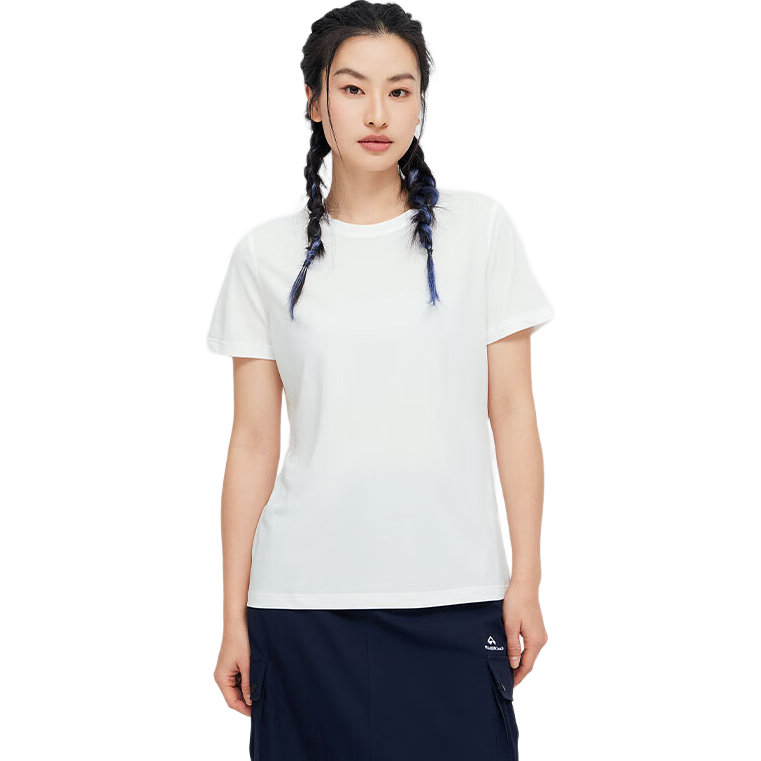 Pioneer Camp Quick-Dry T-Shirt for Women, Summer Lightweight, Naked Feel, Round Neck, Running Sports Mesh Breathable Top, White, XL
