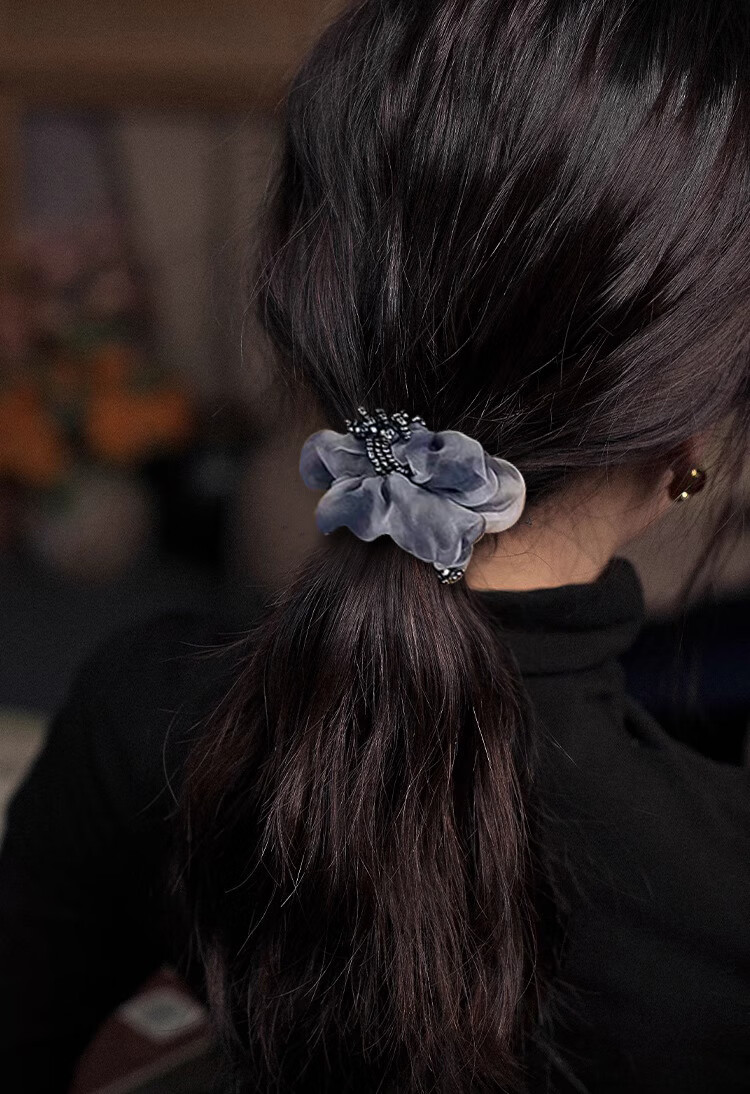 Xiangwan Elastic Hair Tie Scrunchie Mesh Flower Hair Band High Elasticity Hair Rope Birthday Gift for Women 10