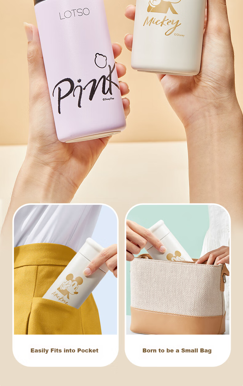 Disney Mini Insulated Bottle High-Quality 316 Stainless Steel Pocket Cup Portable Water Bottle for Men, Women, and Students 4