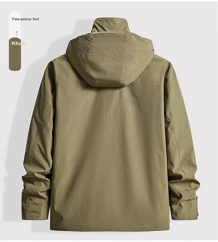 JEEP SPIRIT Men's Three-In Jacket, Autumn And Winter Casual Loose-Fitting Hooded Workwear Coat for Me 9