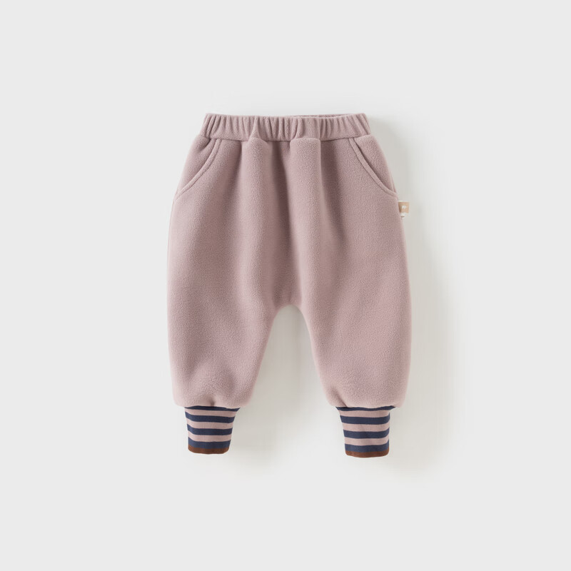 DAVE & BELLA Children's Knit Pants for Girls And Boys, Autumn And Winter Fleece-Lined Joggers with Elastic Cuffs